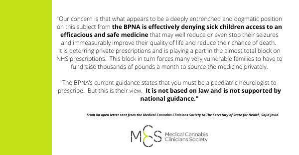 BPNA’s rules deny safe treatment for children with epilepsy – an open letter to the Secretary of State for Health
